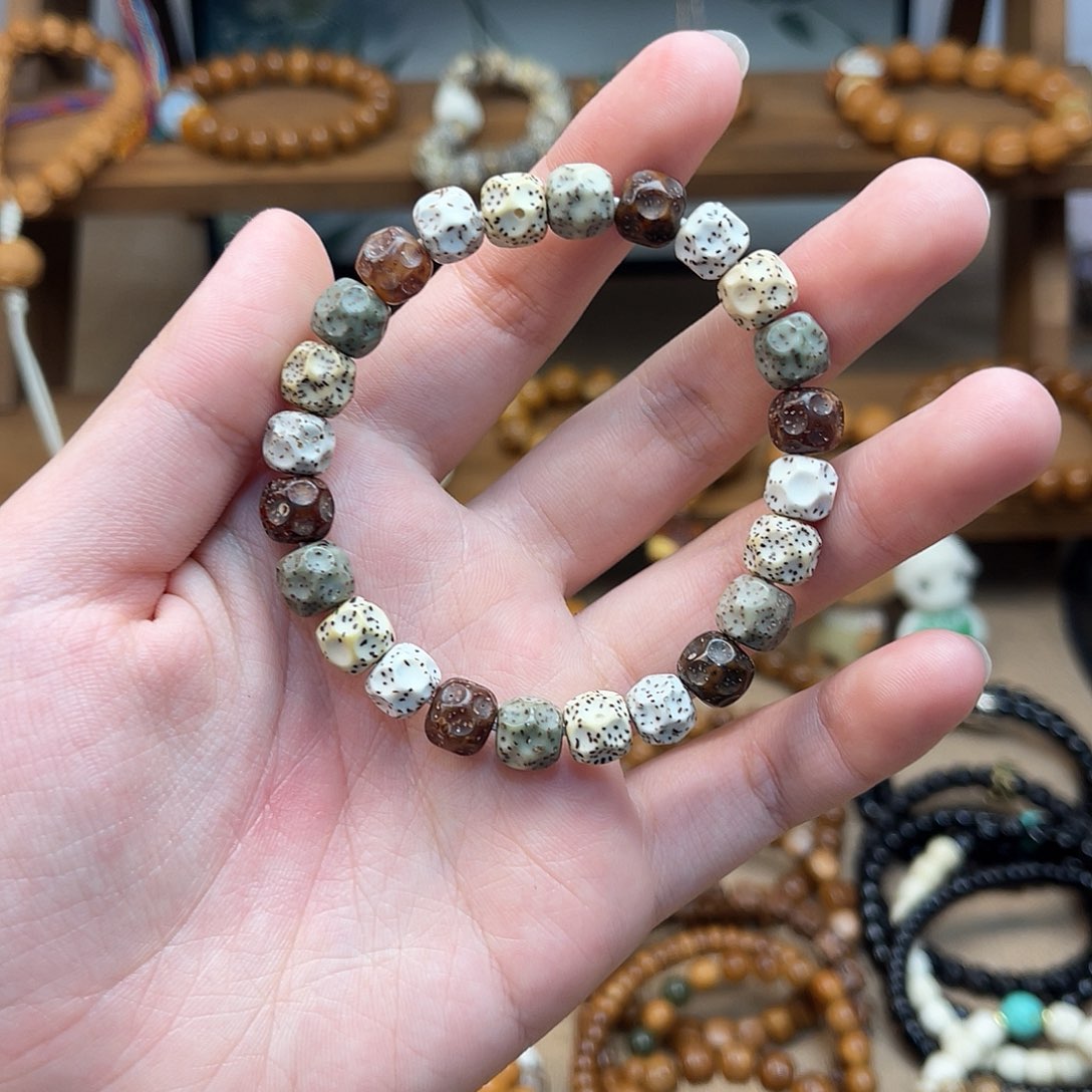 星月菩提手串橘**熟素圈手串