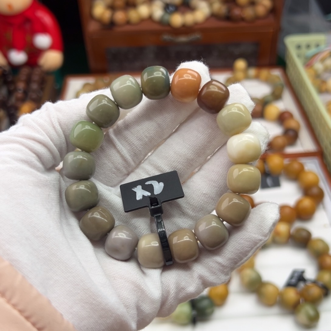 菩提根/象牙果手串卡13桶珠瑕疵2