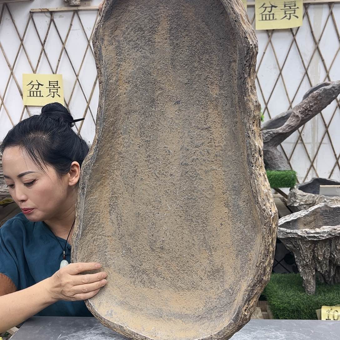 瓦片盆盆景盆W60长
