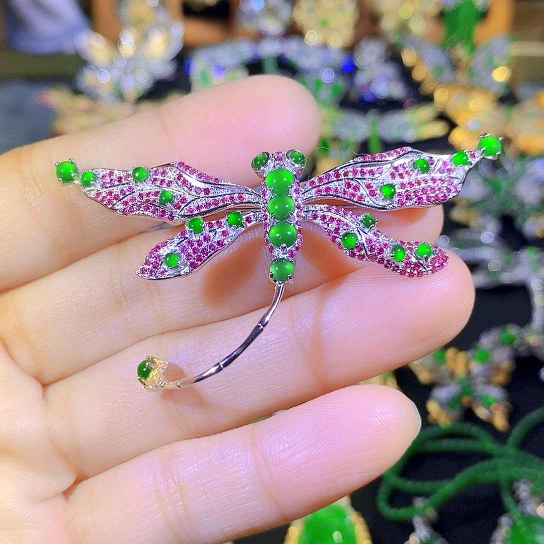 颈饰银S925镶嵌翡翠