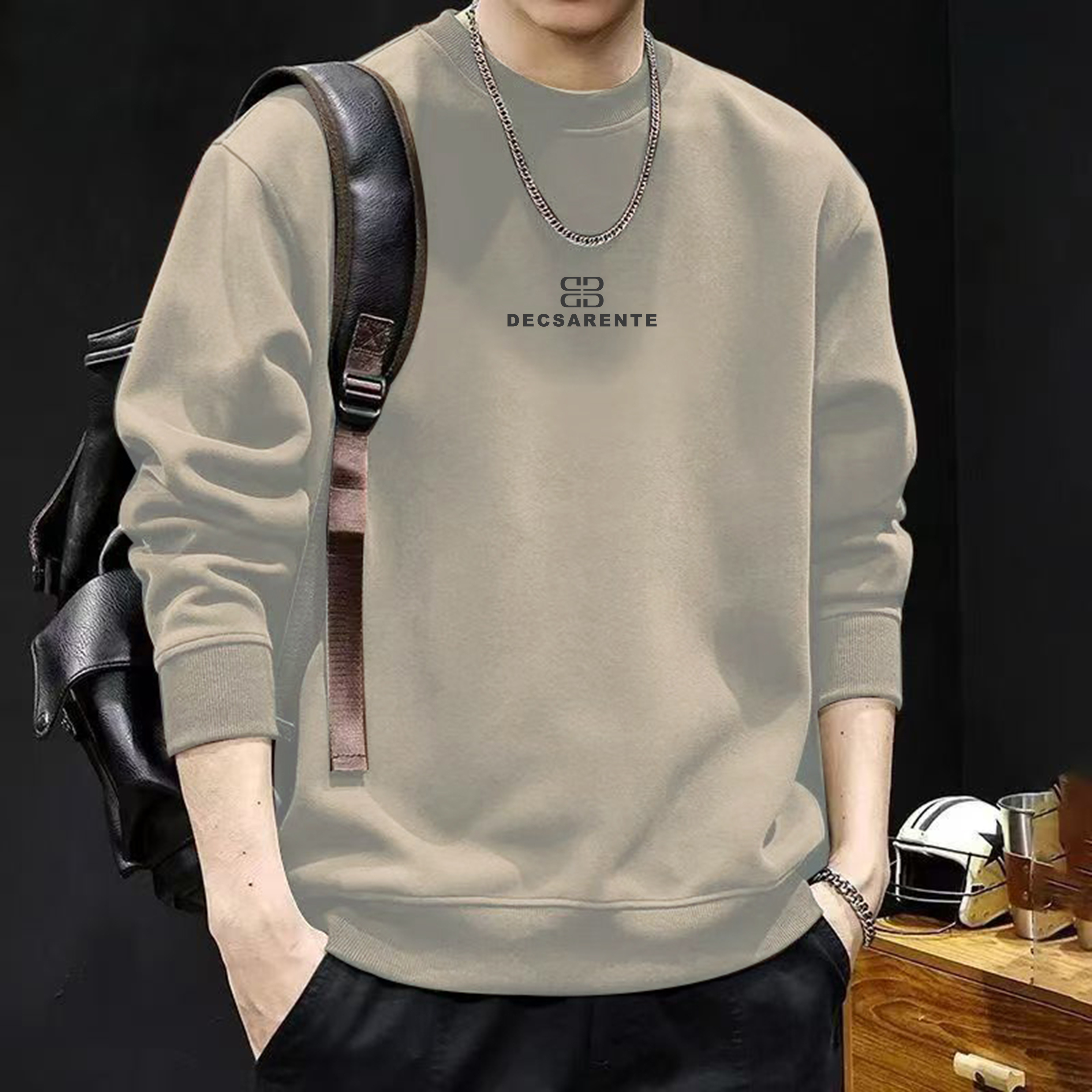 新款卫衣秋冬季长袖潮流休闲百搭圆领运动春秋季男士（4D）
