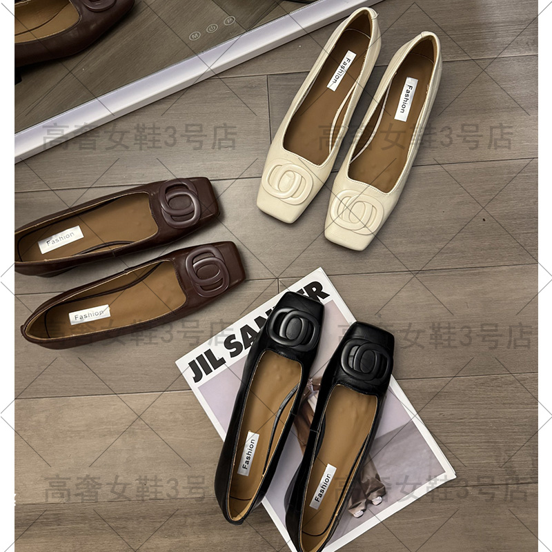 2025年春季新款百搭法式中跟单鞋女秋季单鞋D25902