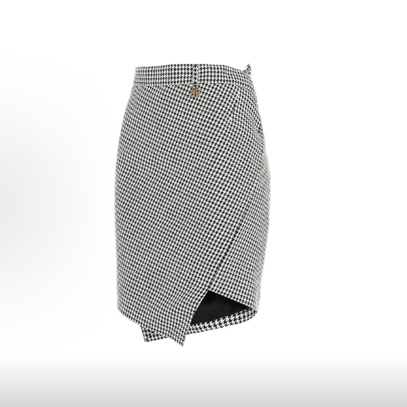 未使用 Balenciaga/巴黎世家 千鸟格不规则短裙 尺码40/F1600660