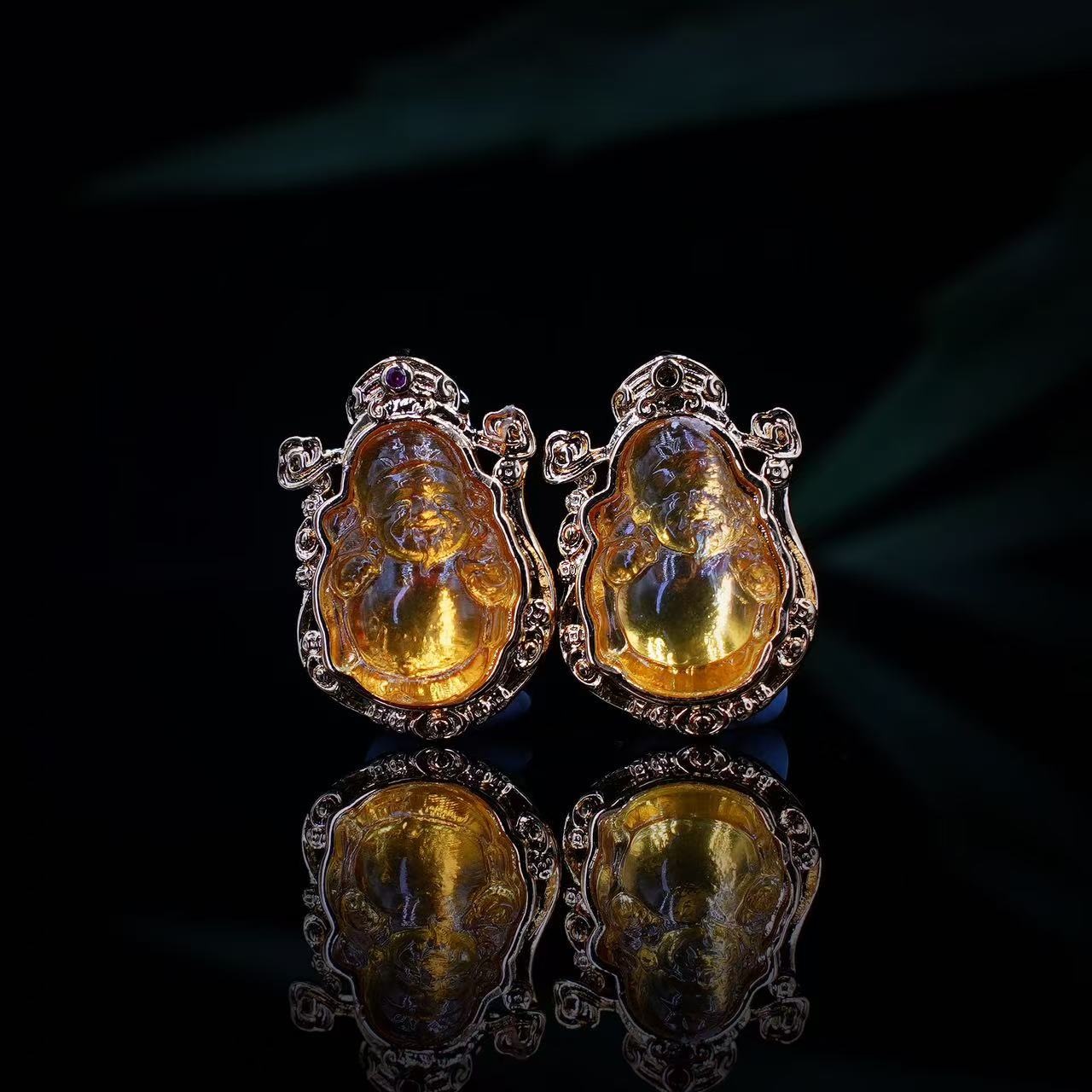 SJ1747 琥珀财神造型吊坠 多样性发其一