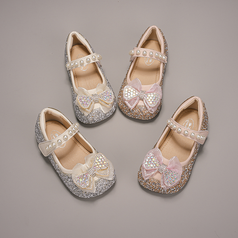 A-潮蓓娜童鞋小女孩工厂直销宝宝软底水晶鞋春秋女童公主鞋女童