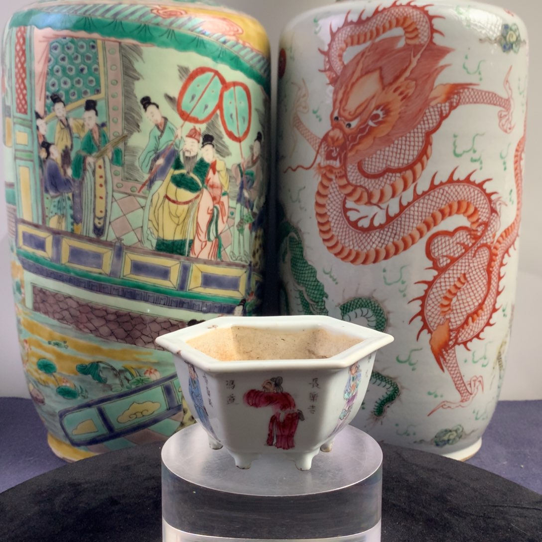 久***.其他陶3109瓷器—粉彩无双谱人物花盆