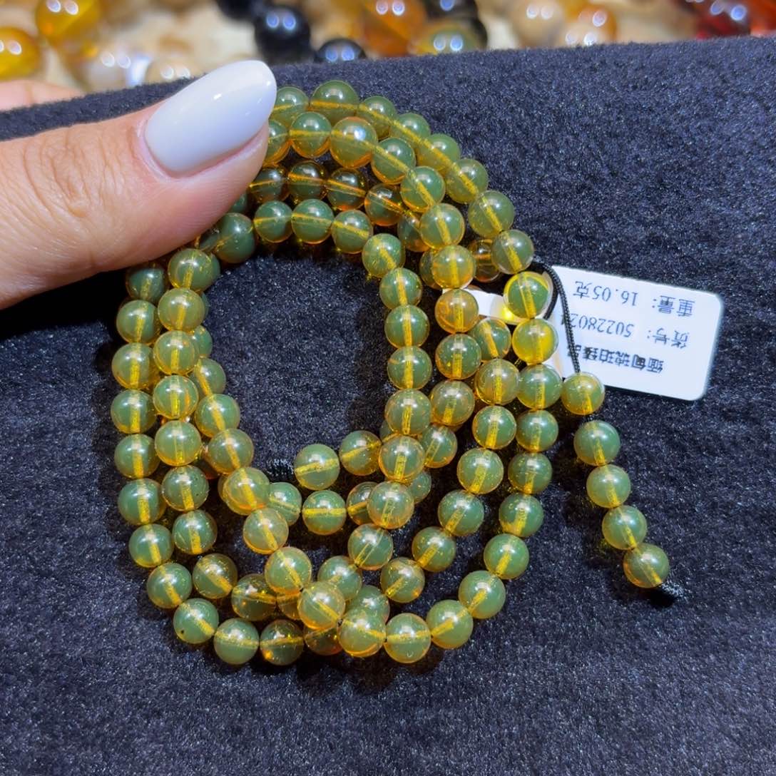 琥珀珠宝奇石未镶嵌d***m黄茶变色龙108