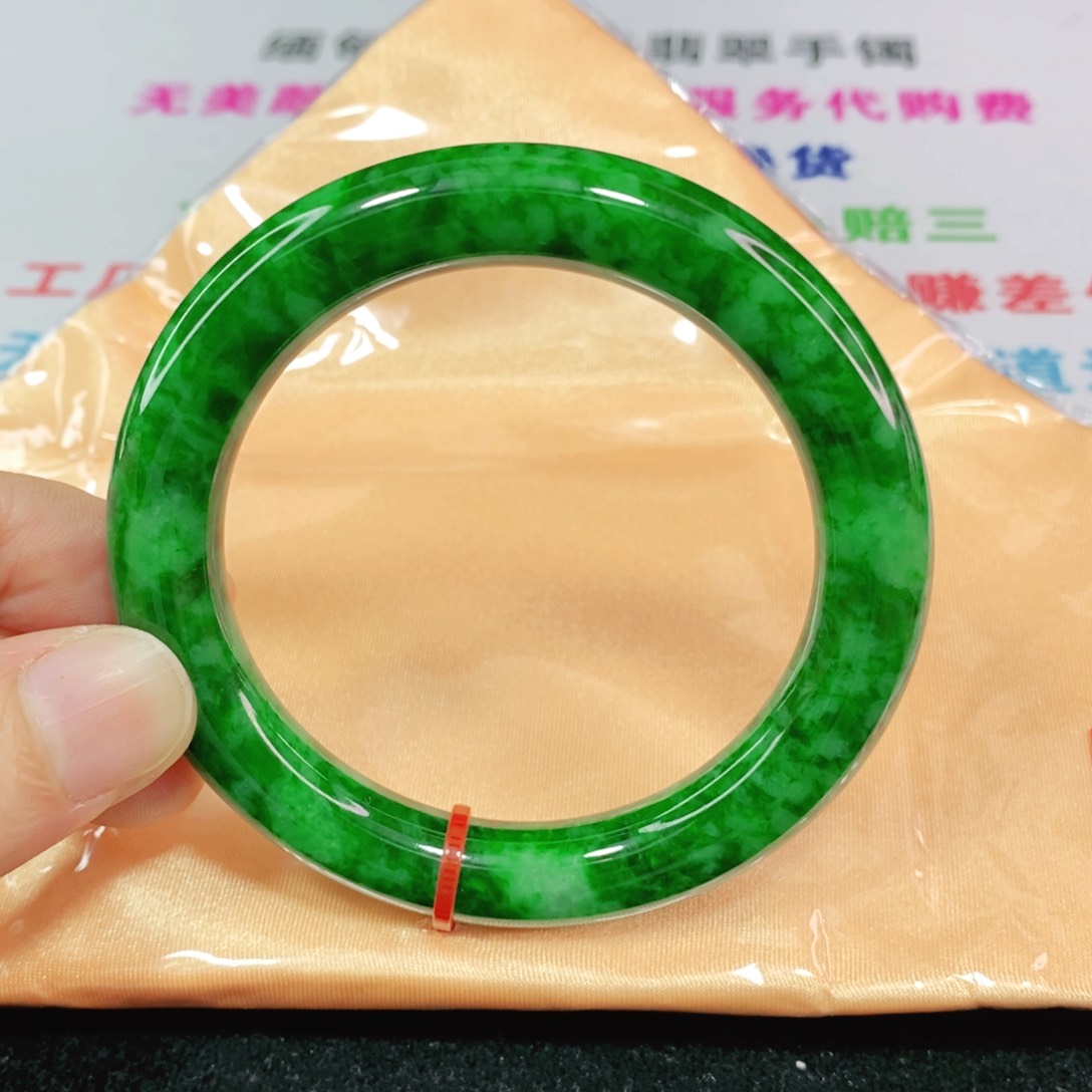 未镶嵌手镯翡翠55圈口圆条