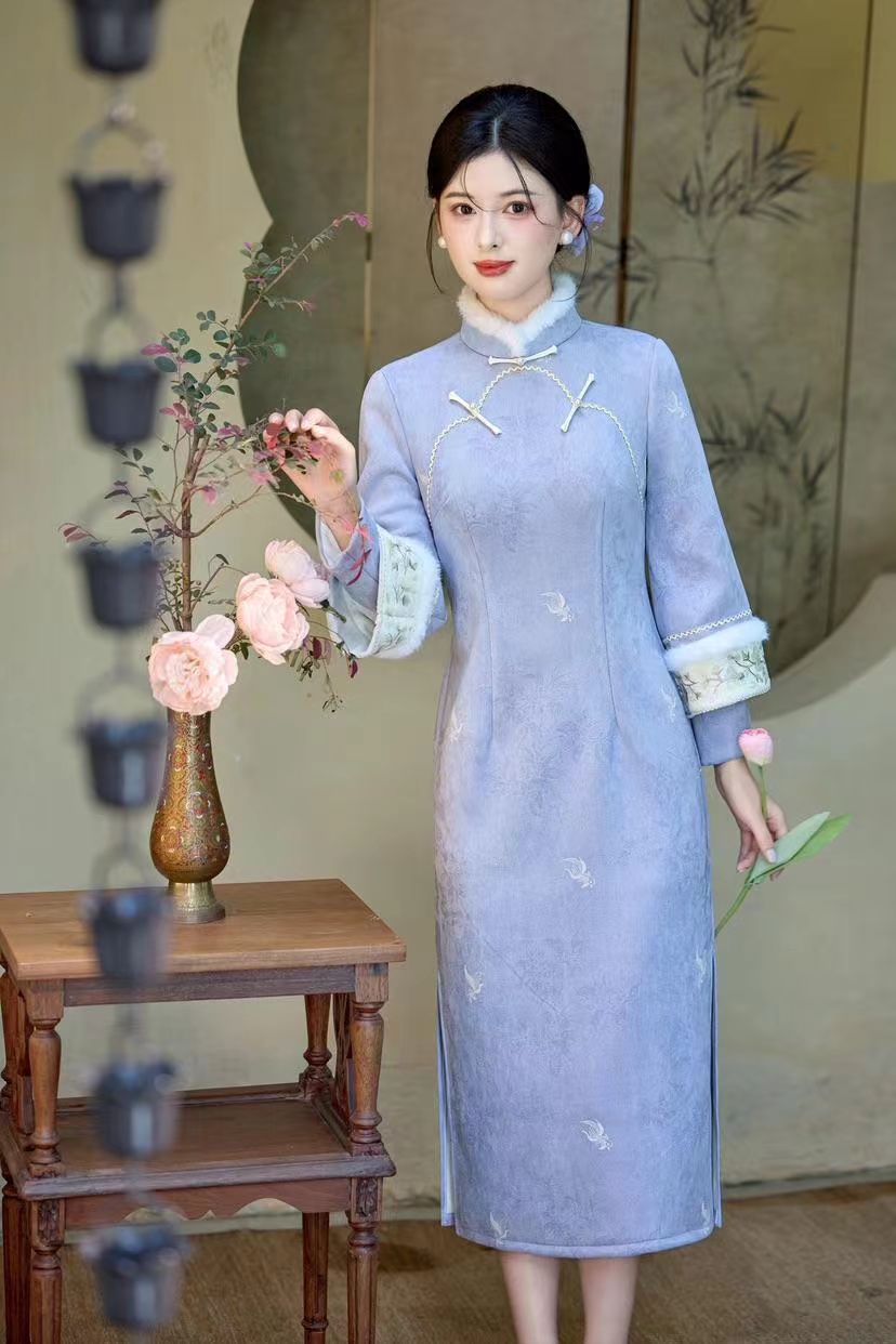 冬款-【5860锦鲤】设计师款长款冬季复古风日常中国风显瘦旗袍