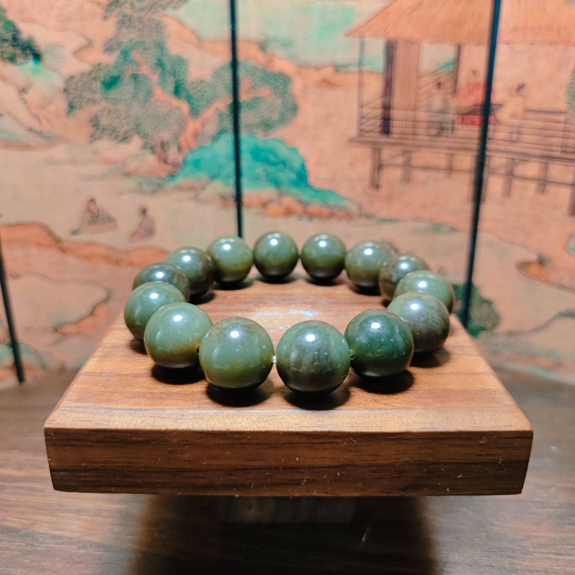 G和田玉圆珠手串（卡16）0755