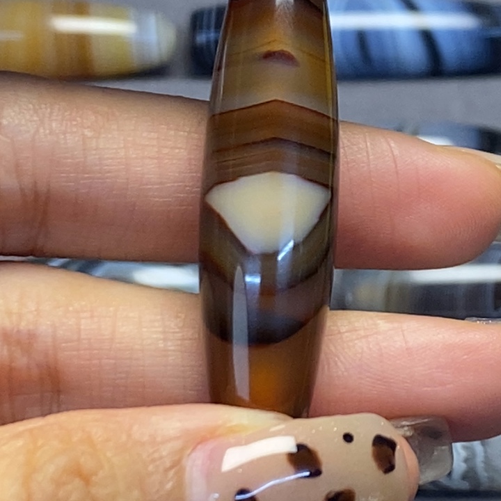 青***石玛瑙/玉髓合金藏风蓝沁海浪花