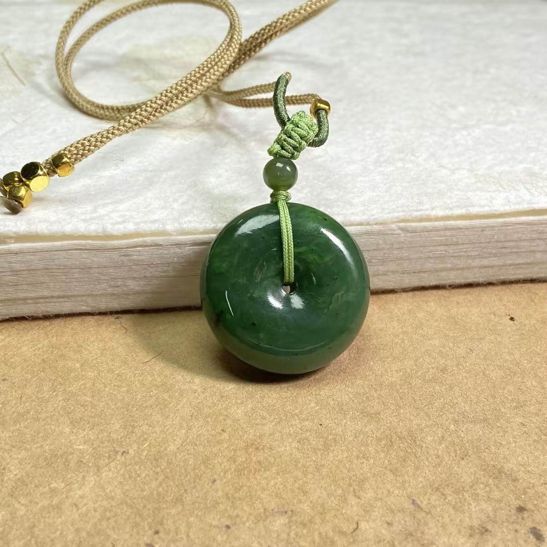 【央央好物专属】和田玉碧玉平安扣吊坠（多样性发一）B46046