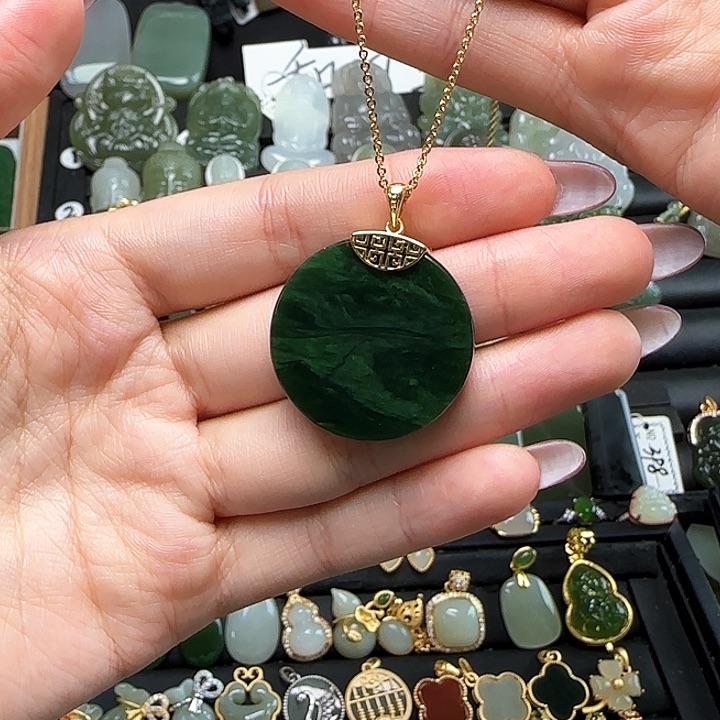 吊坠(赠链)银S925镶嵌和田玉