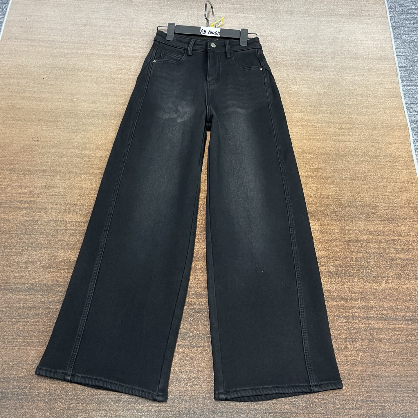 #A8-10058 加绒-厚绒 黑色超帅个性弯刀女裤 高弹