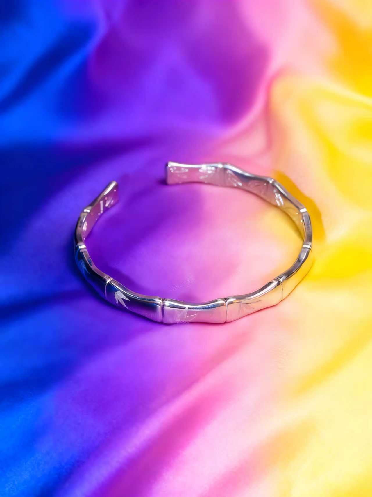  (清仓专属)999.9 原创设计大气风气质感竹节手镯K010 生肖挂件