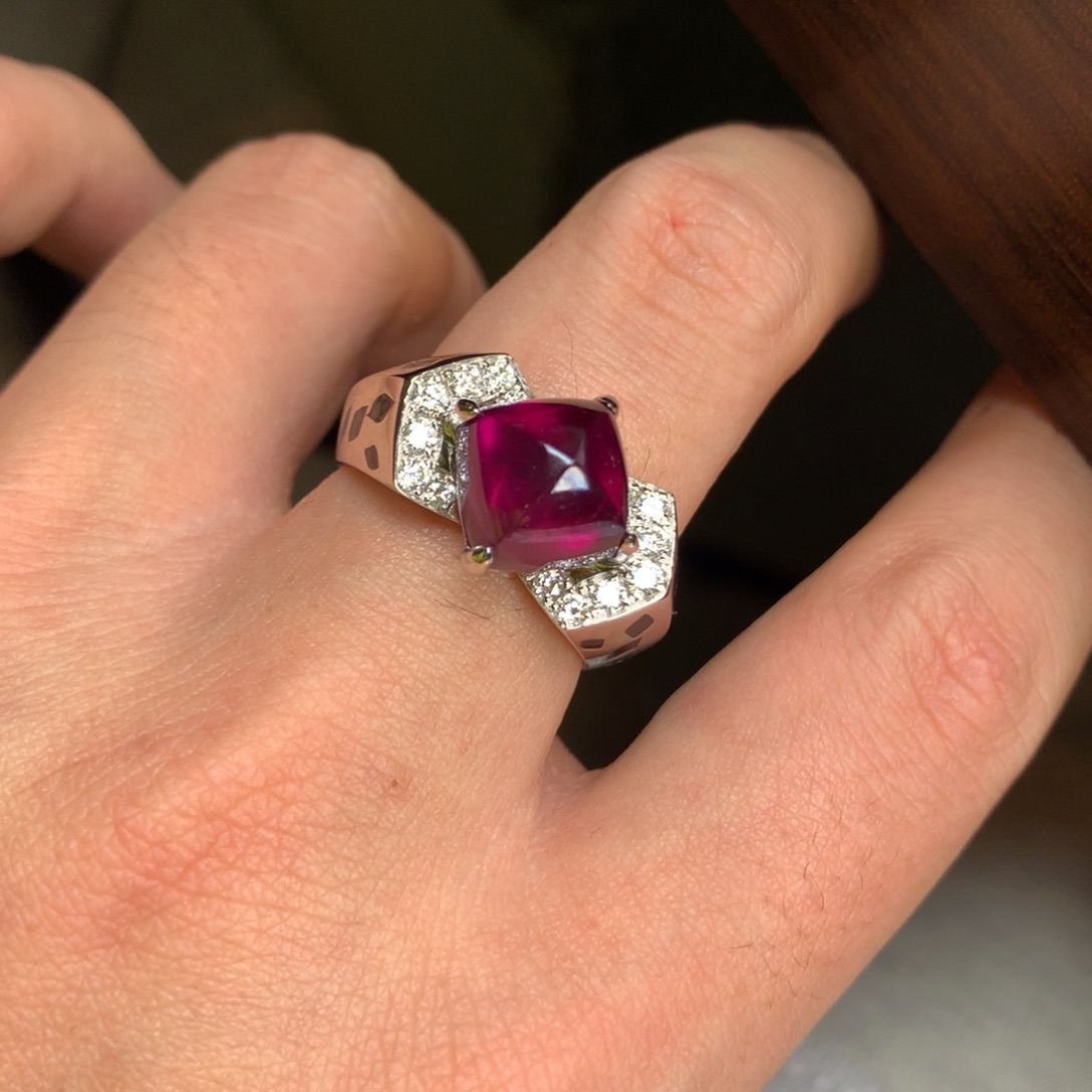 戒指银S925镶嵌石榴石马拉雅9ct戒指