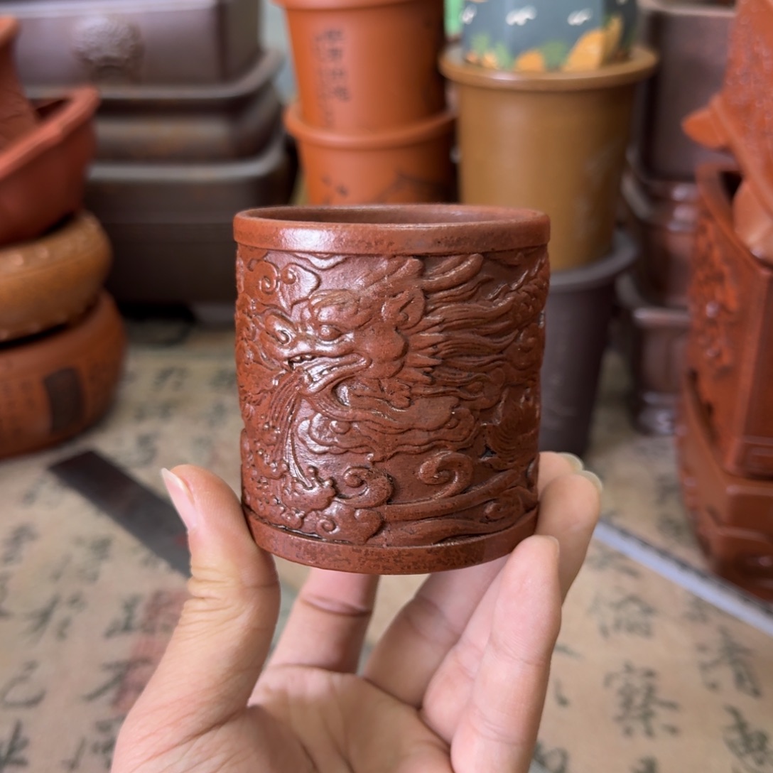 紫砂花盆宜兴紫砂正品6x6.5