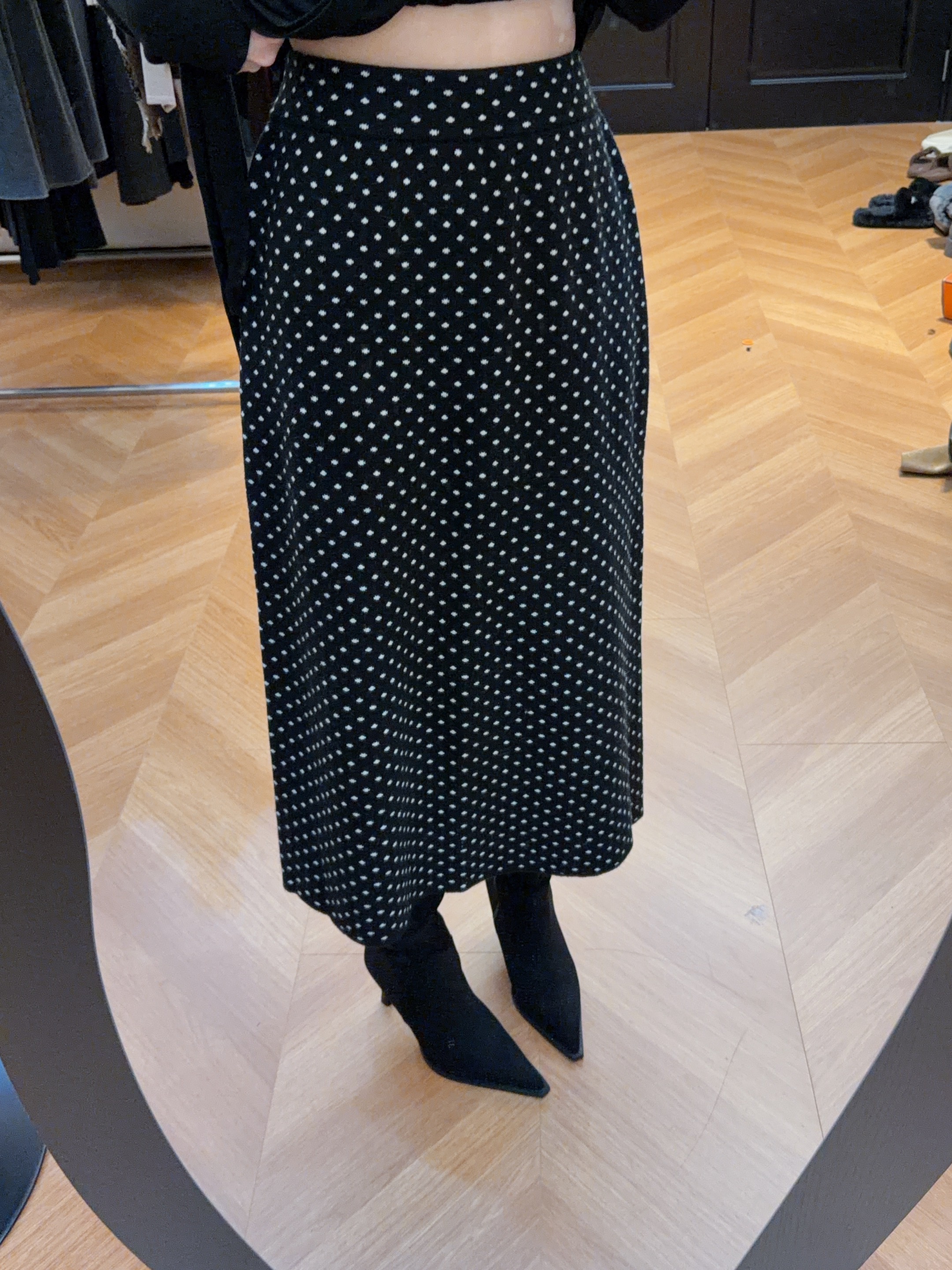 【YIJIN原创轻奢】前后两穿原点开衩半身裙