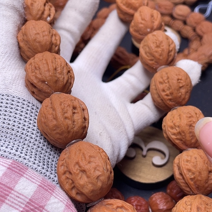 把件文玩核桃原皮粗筋手持