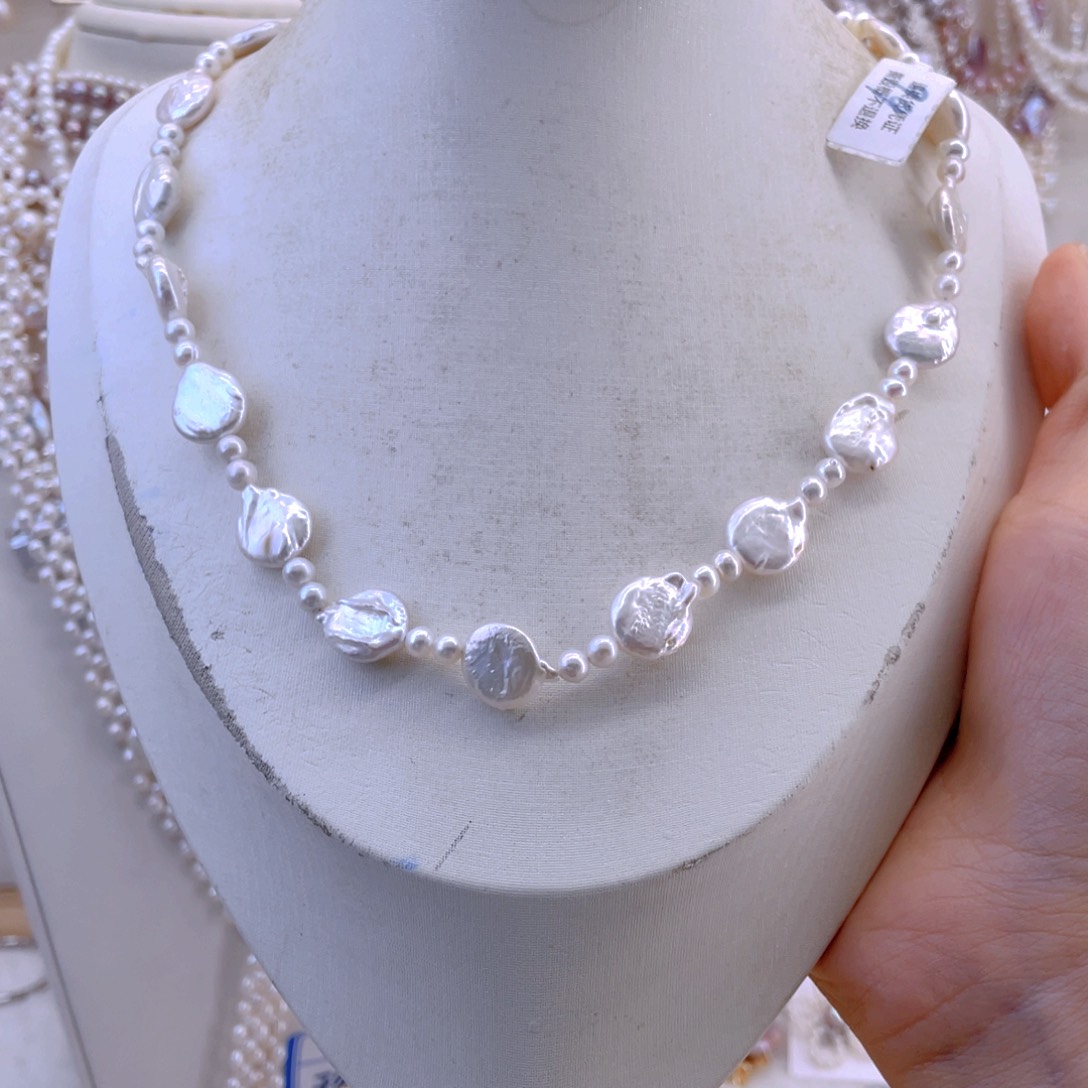 未镶嵌耳饰淡水珍珠项链