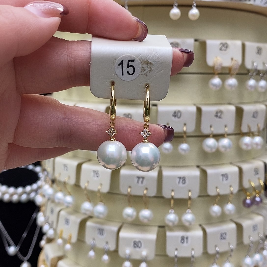 淡水珍珠耳饰银S925镶嵌