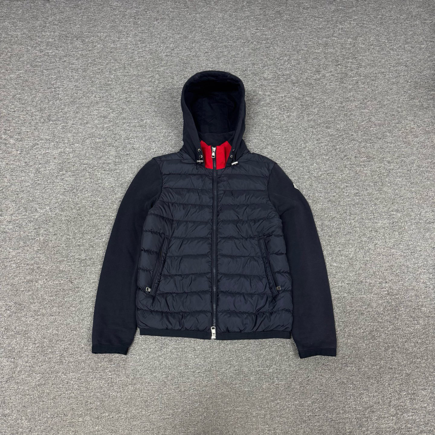 99新 MONCLER Moncler 蒙口 藏蓝色拼接羽绒服外套 S码 99新