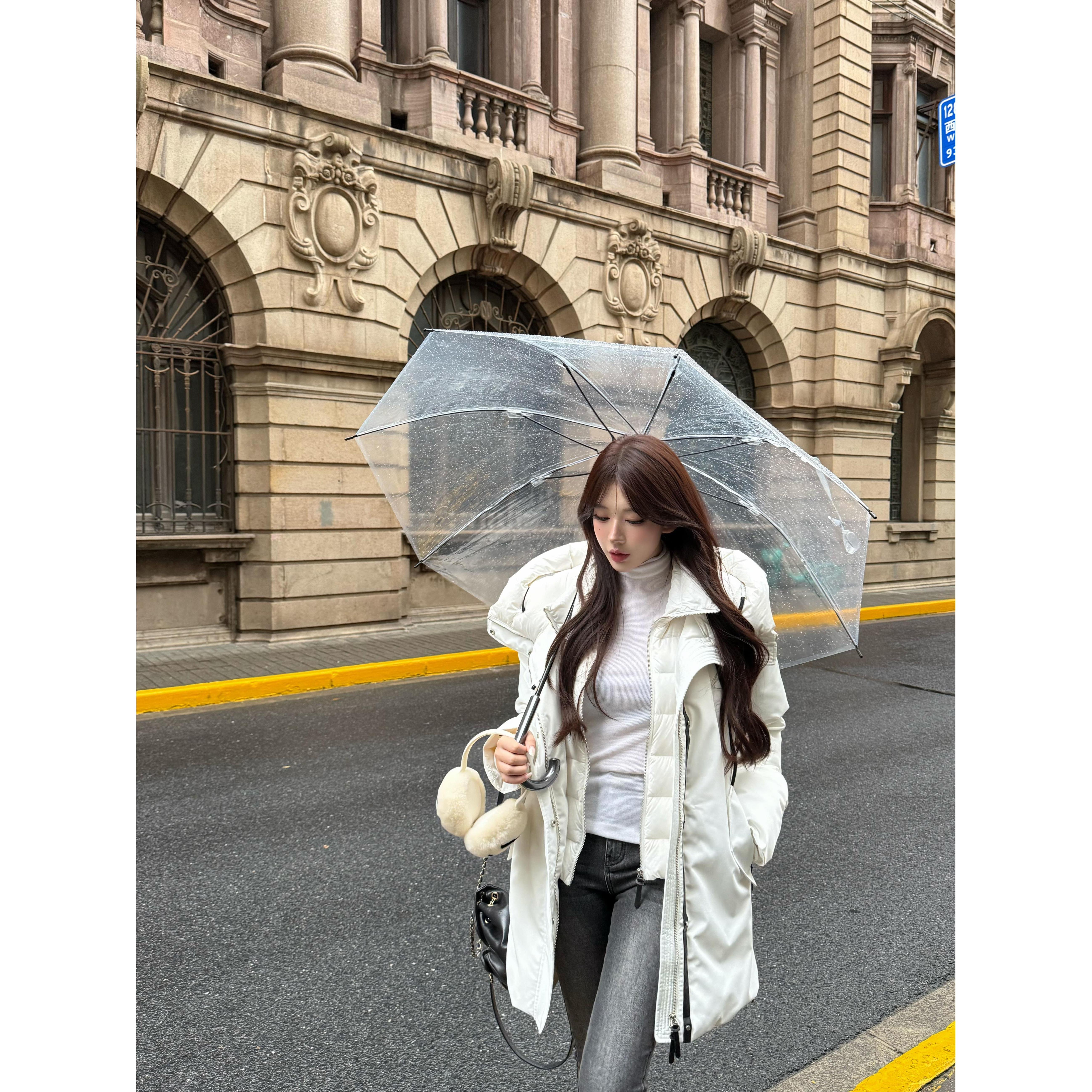 Fbb limit【冰川来信】高克重90白鸭绒外套连帽三防羽绒服D253929U