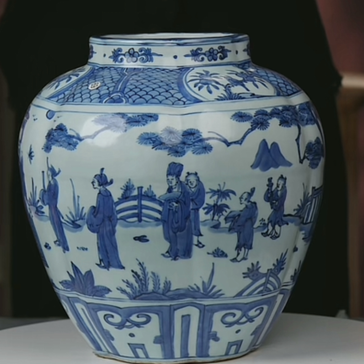 M青花高仕人物故事纹大罐