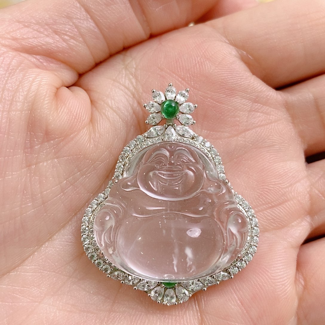 石英质玉吊坠(赠链)银S925镶嵌福利品不退不换