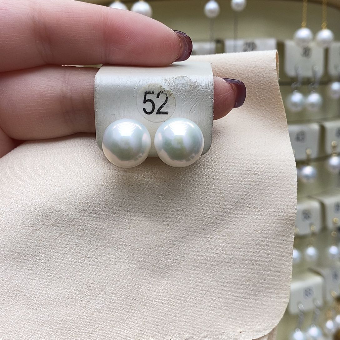 淡水珍珠耳饰18K金镶嵌