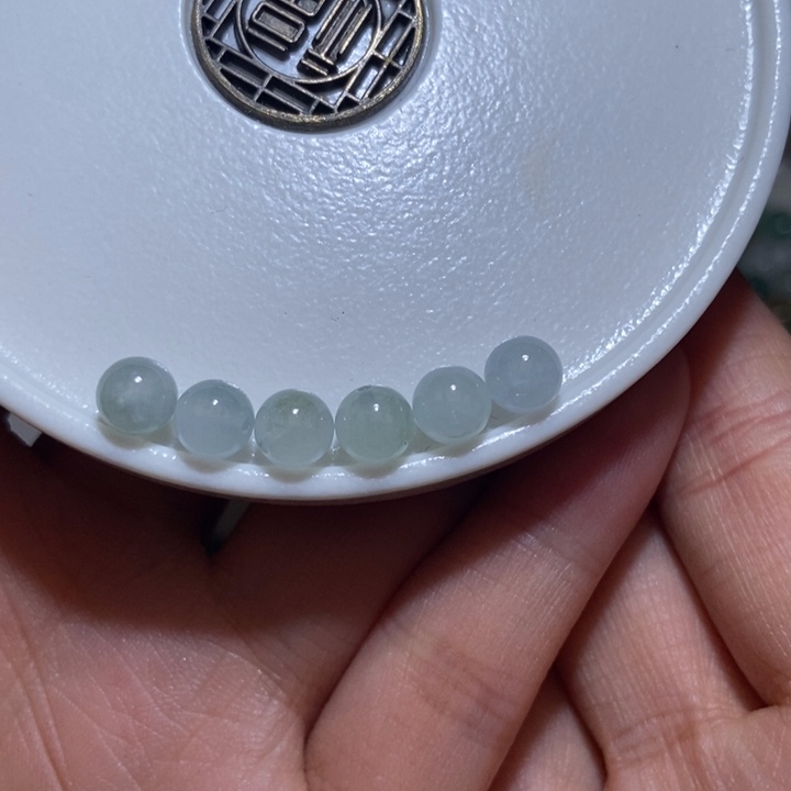 ****y翡翠散珠卡6冰透缅甸翡翠6颗