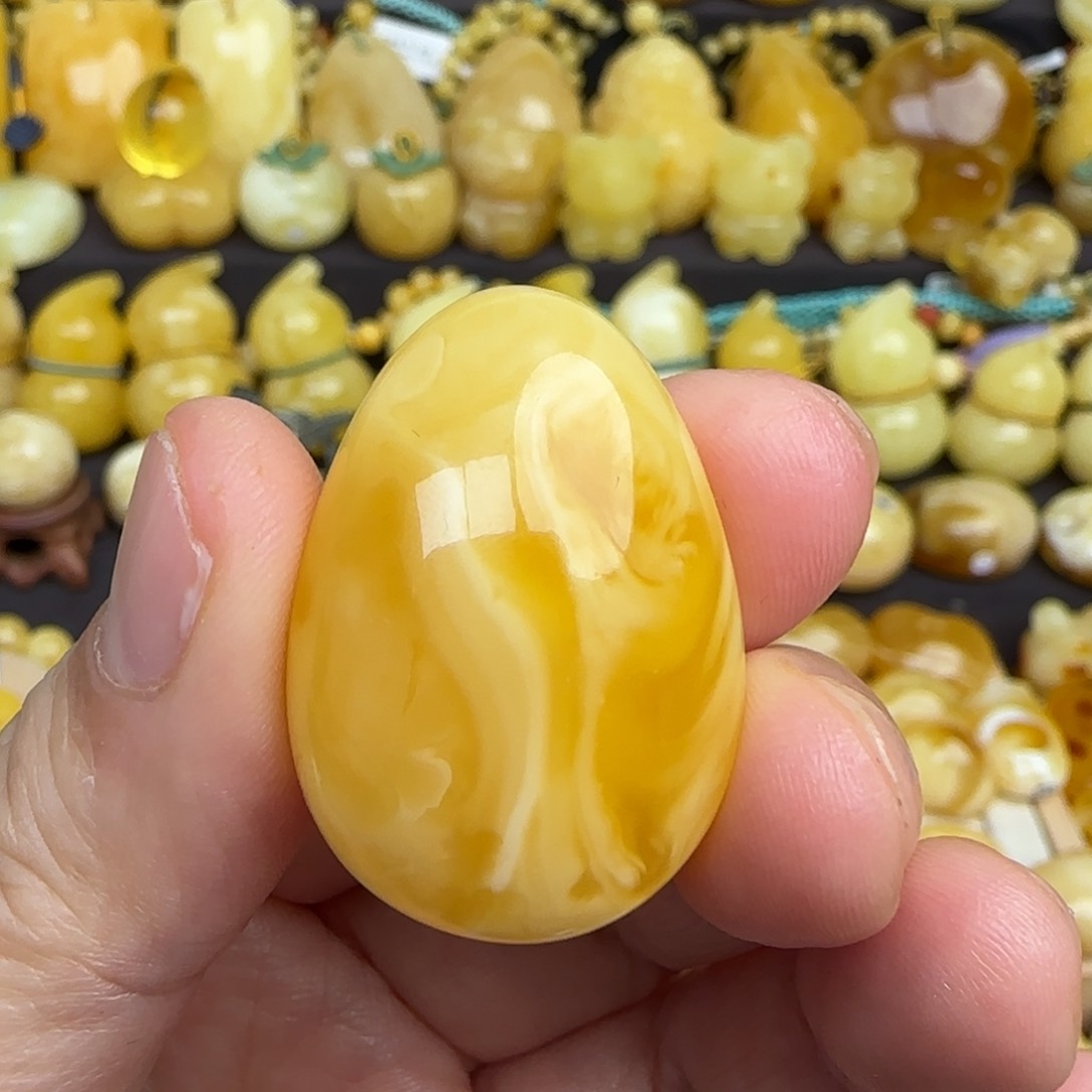 蜜蜡吊坠(不含链)未镶嵌天然俄料妖花蜜蜡水滴吊坠