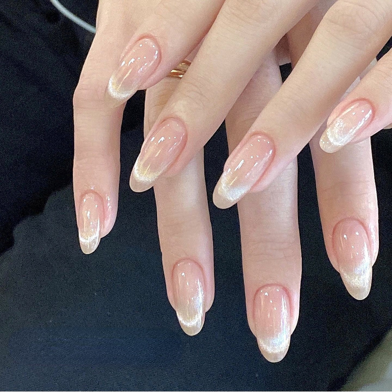 【梦华浓】猫眼法式新款纯手工穿戴甲甄嬛开水美甲贴片假指甲可拆