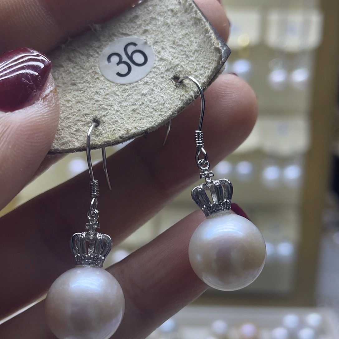 淡水珍珠耳饰银S925镶嵌
