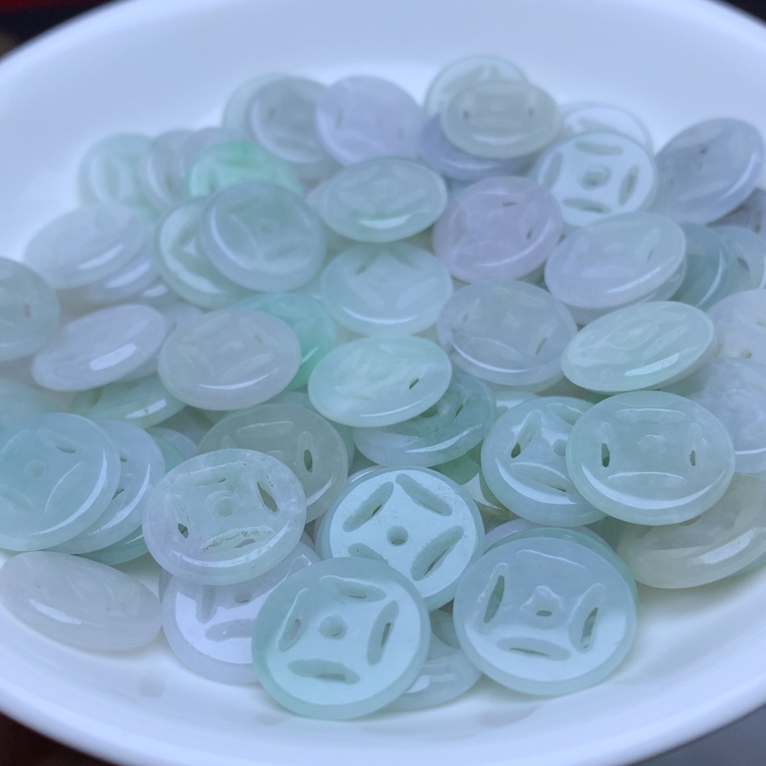 【闪购商品】翡翠手链未镶嵌卡13金钱扣20个