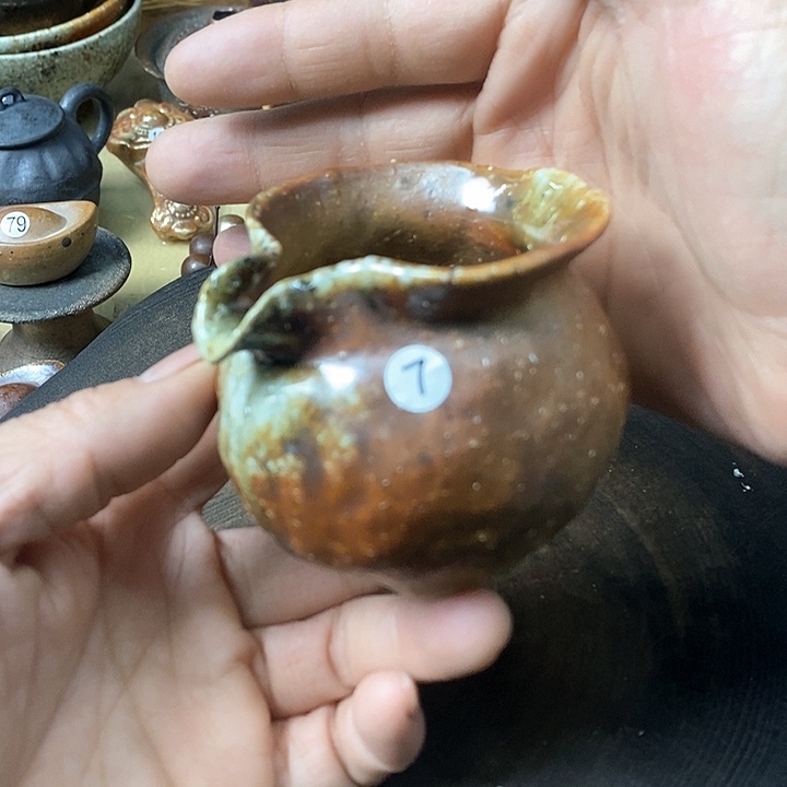 杯手工粗陶、柴烧茶器