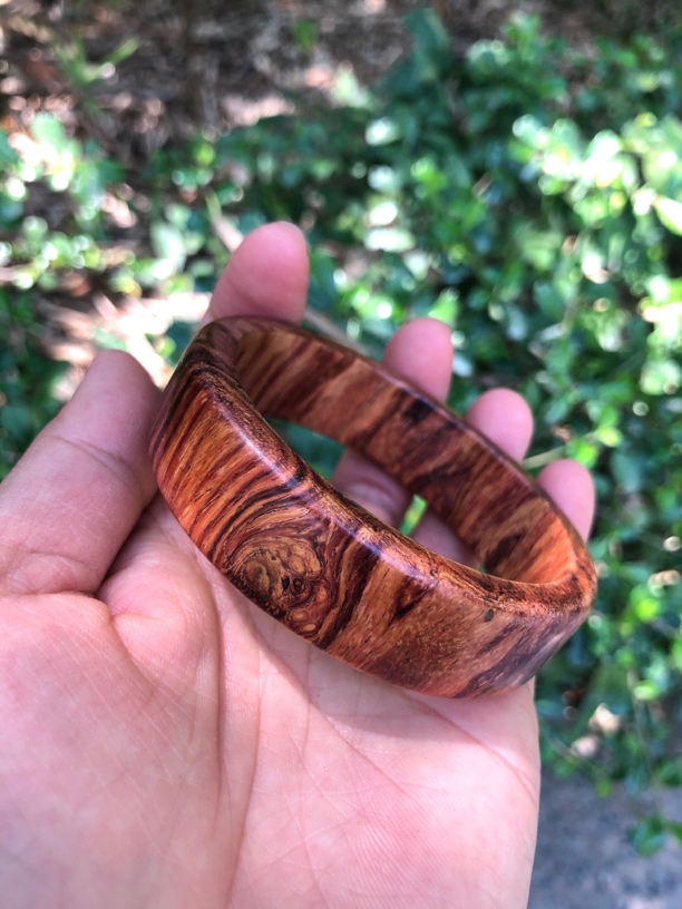 海南黄花梨油梨方边手镯 海黄女士5..6圈口镯子瘤疤纹山水已结缘