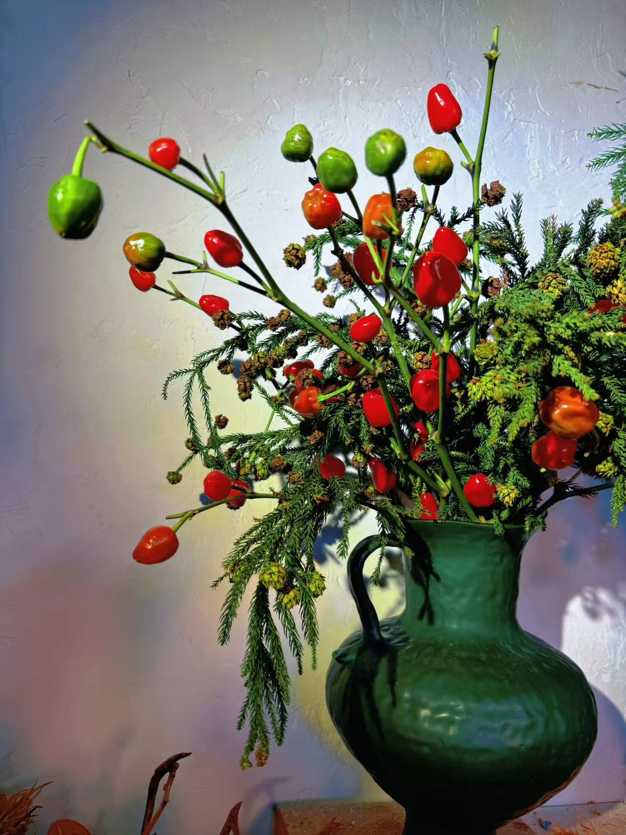 【拾花拾木 霓虹圣诞 简约氛围圣诞搭配 云南鲜花