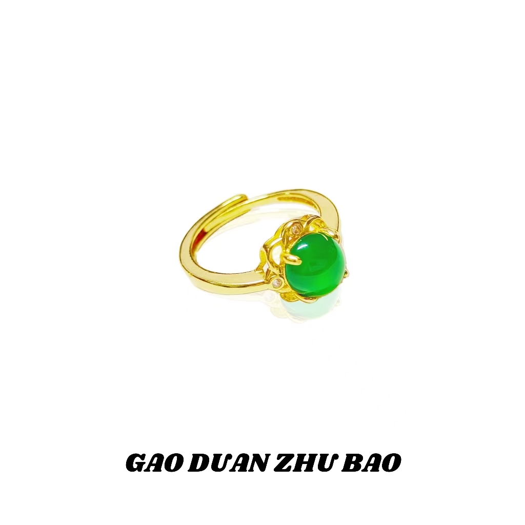 【梵总专属】YMN022#精致时尚玉髓合金镶嵌戒指（可开口）