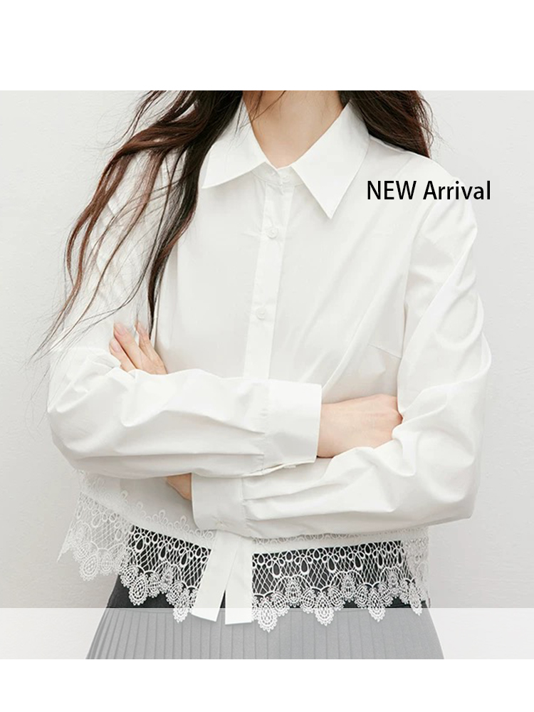 【300-399】薄款上衣时尚长袖衬衣衫百搭女V领白色衬衣宽松气质上衣