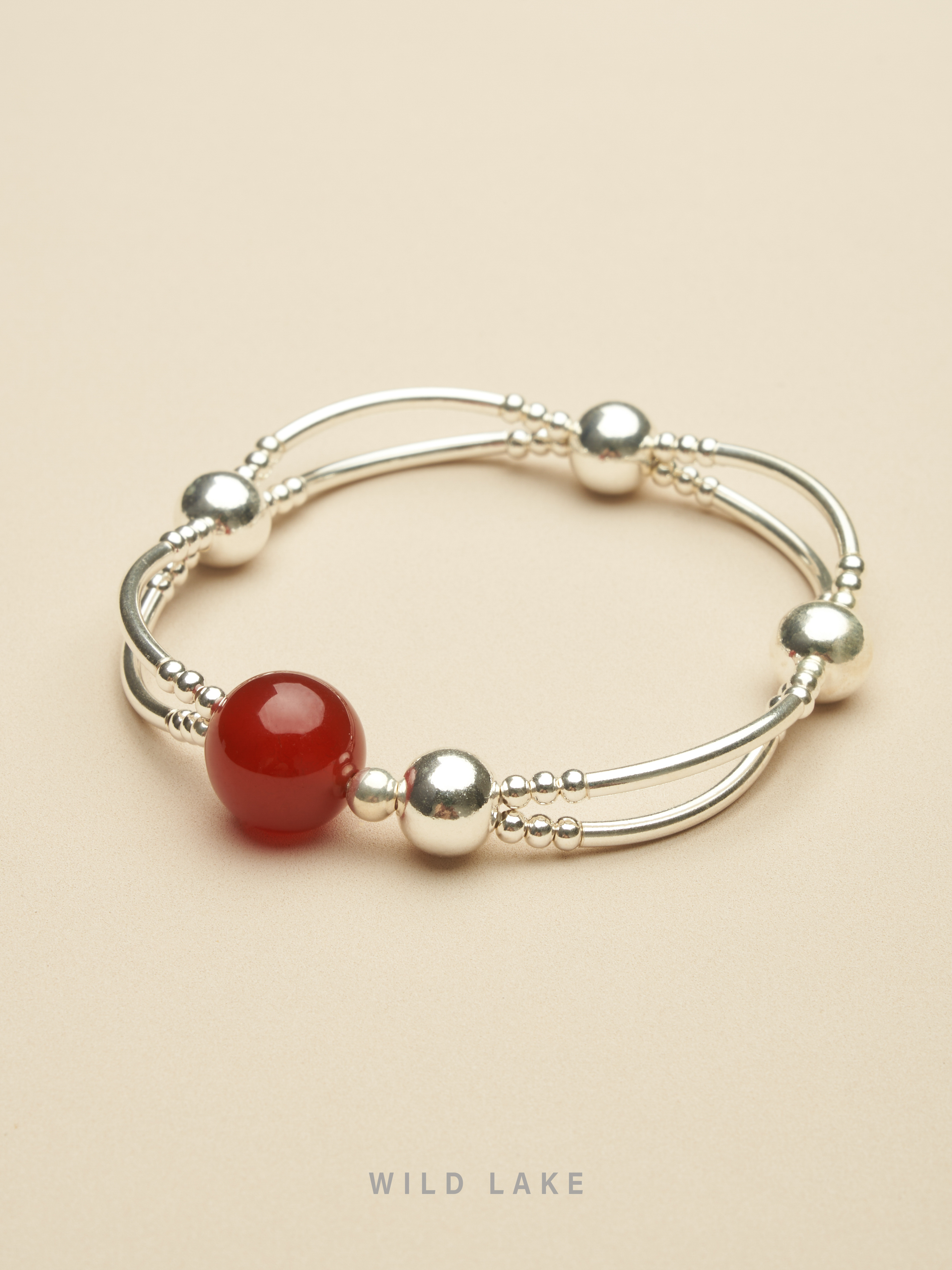 红玛瑙珠手链|天然红玛瑙|小众设计|重工质感