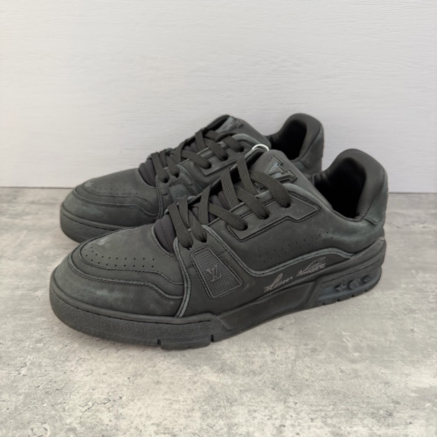 95新 LouisVuitton/路易威登 做旧黑水泥黑武士吹那trainer