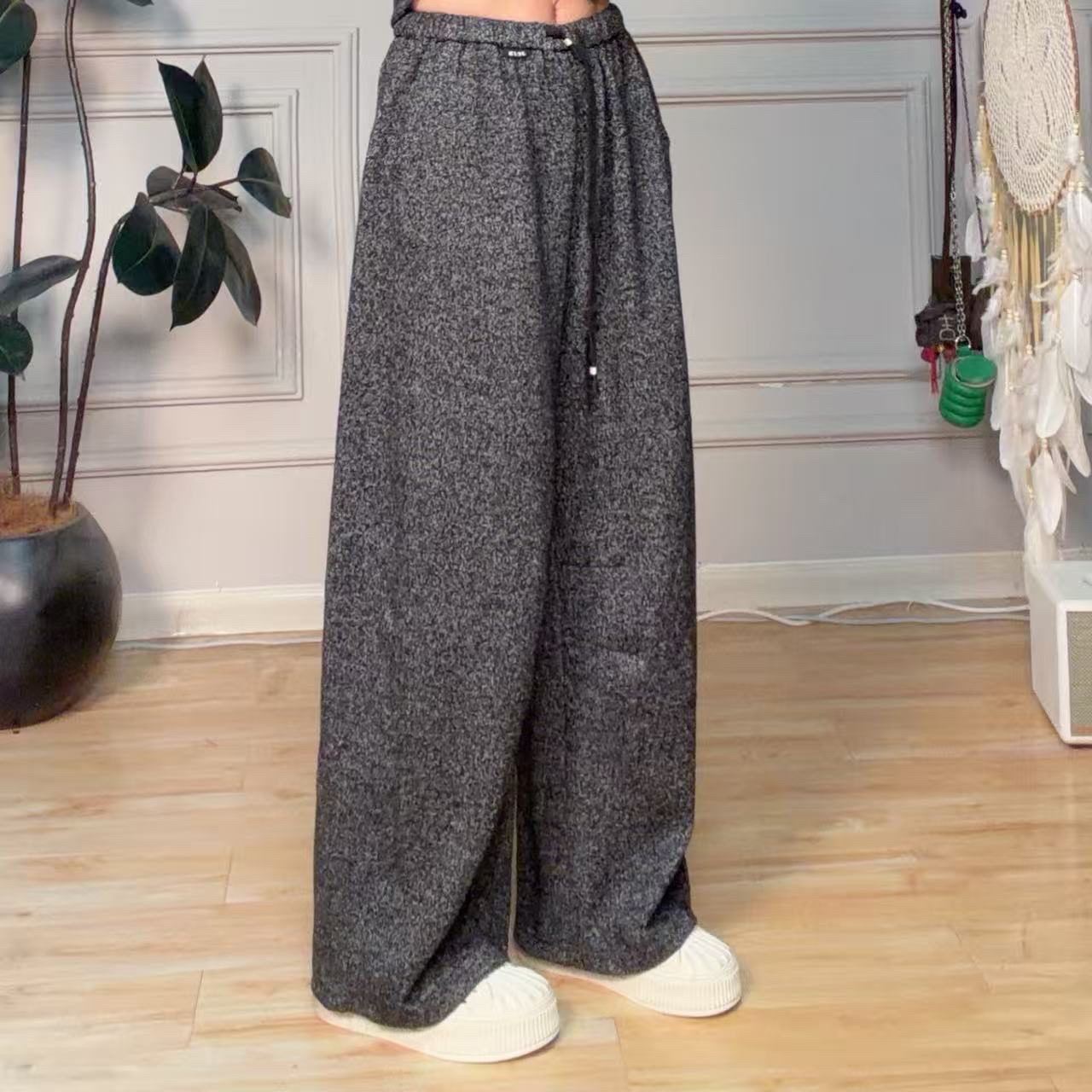 【lai】雪花慵懒卫裤