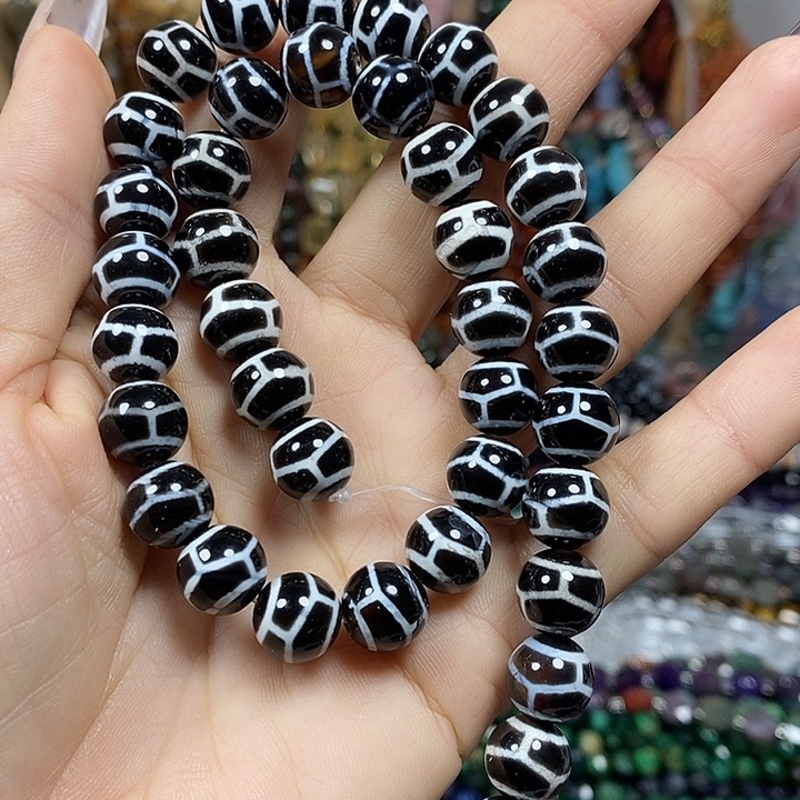 玛瑙/玉髓未镶嵌珠宝半成品玛瑙天珠卡10mm