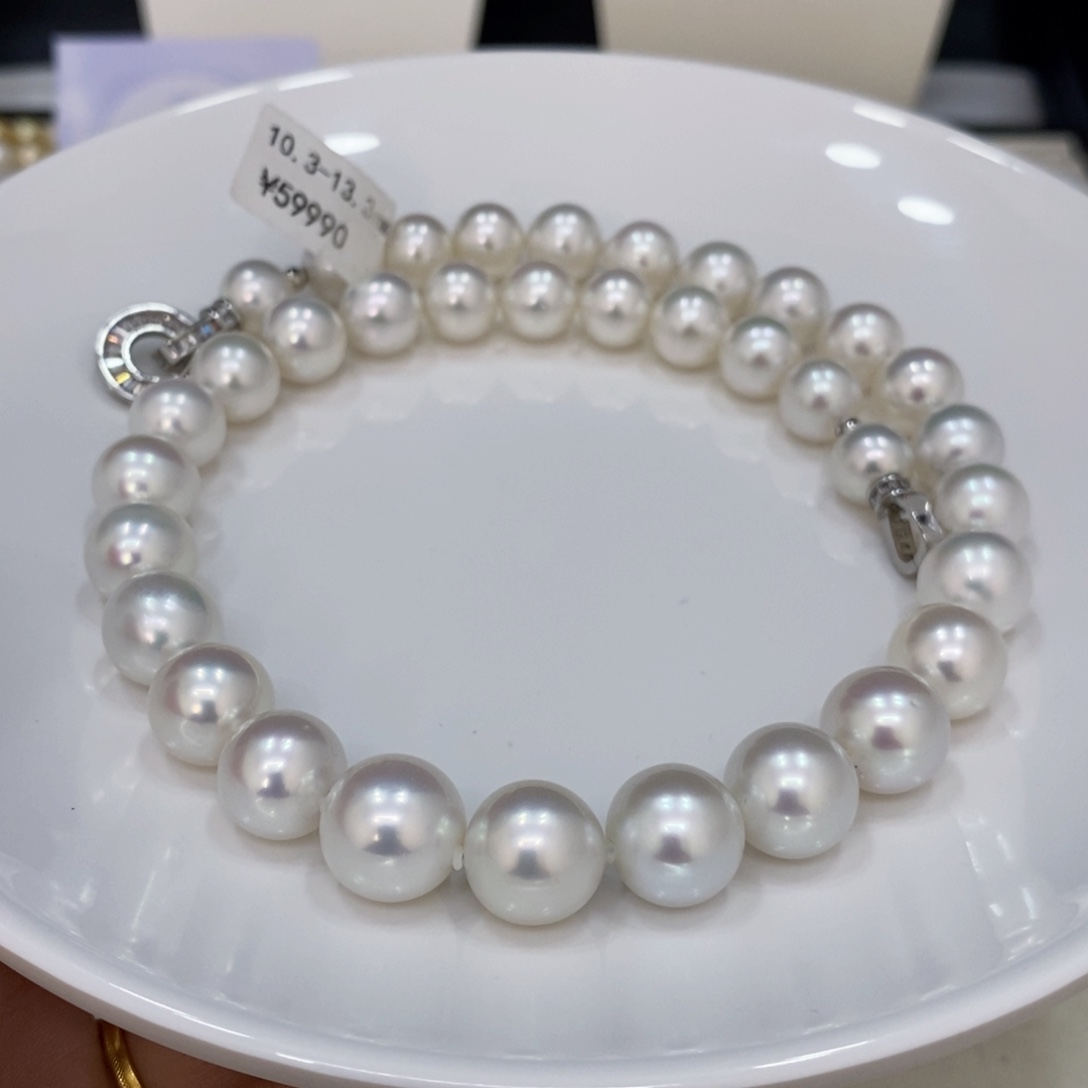 海水珍珠颈饰未镶嵌A**娜澳白项链10.3-13.3华