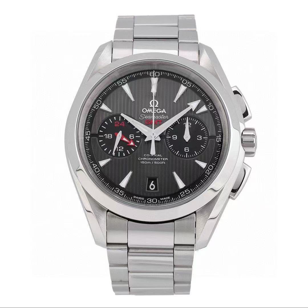 99新 Omega/欧米茄 海马150GMT灰盘43mm68300/25年男士气质时尚