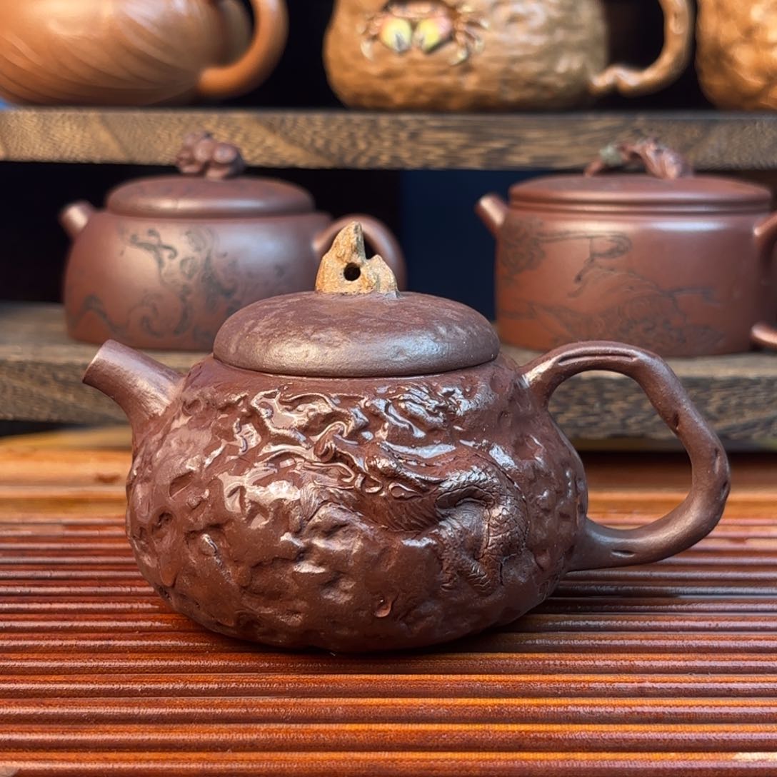 原矿老紫泥170cc小福龙紫砂壶