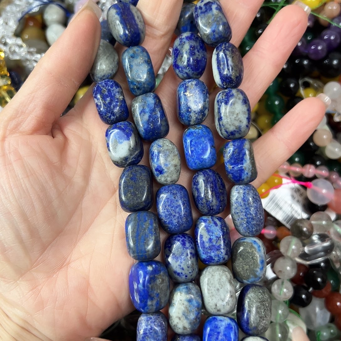 玛瑙/玉髓未镶嵌珠宝半成品，卡12x17老矿青金一条