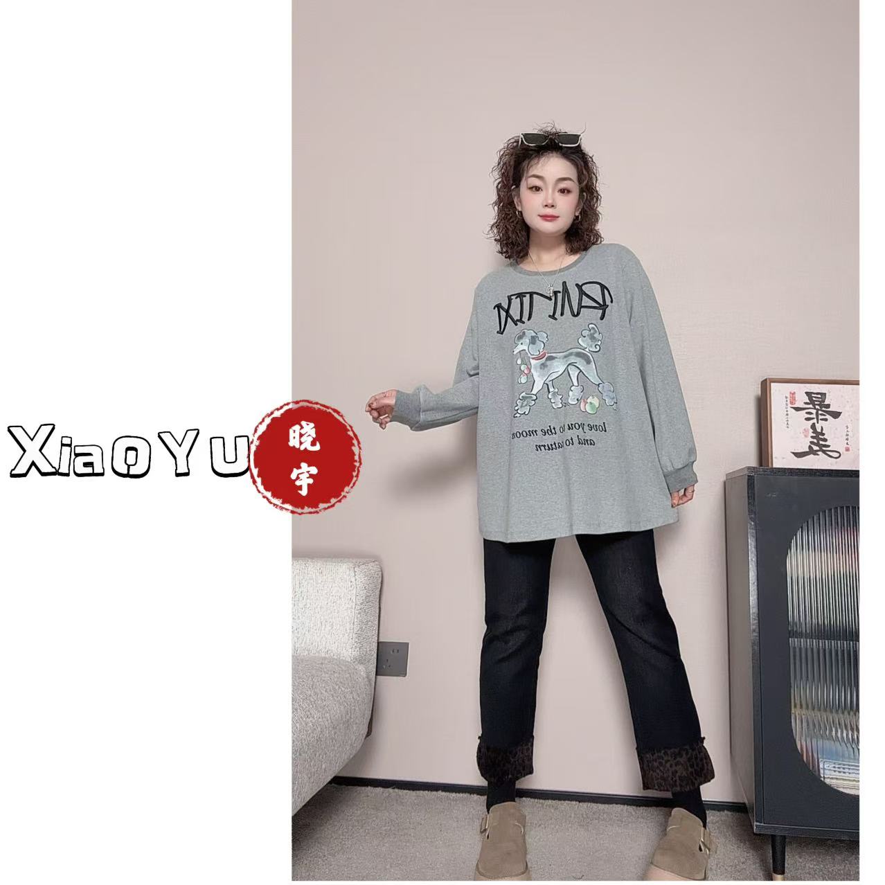  【No退换】瑕疵品 欧货【必入的灰T恤】狗狗 YYX 32850