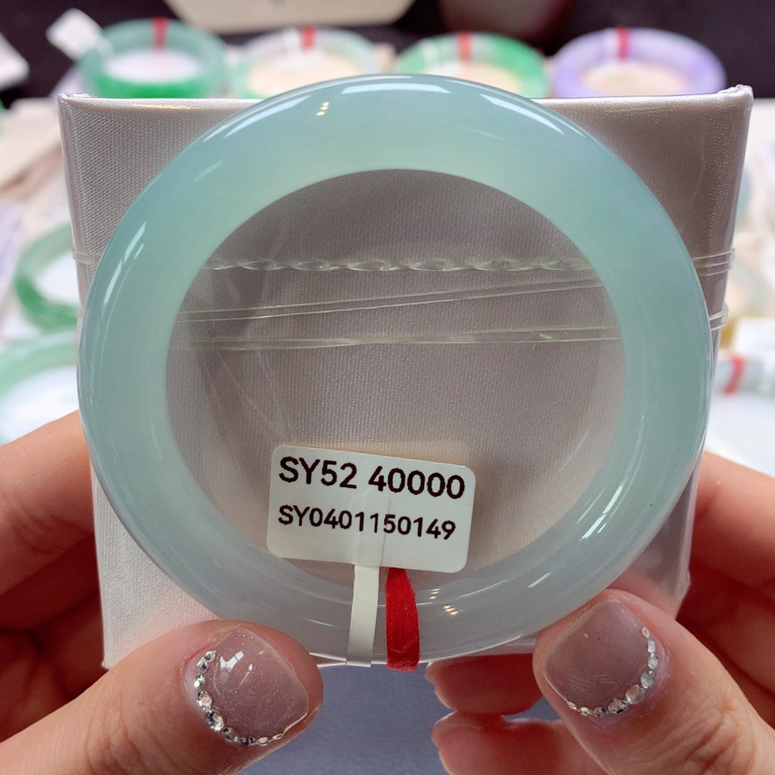 翡翠手镯未镶嵌17圆条77